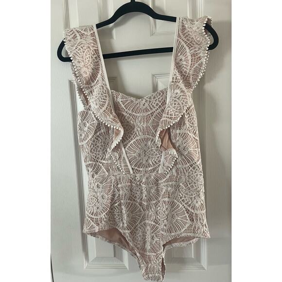 Tea and Cup Bodysuit ruffle sleeveless , Size L, $22, b52 - Picture 1 of 5